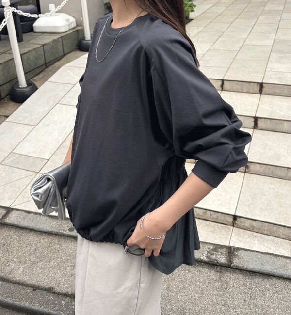  「ドッキング裾ドロストカットソー」|Tシャツ・カットソー|