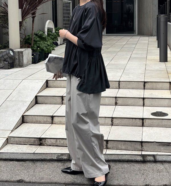  「ドッキング裾ドロストカットソー」|Tシャツ・カットソー|