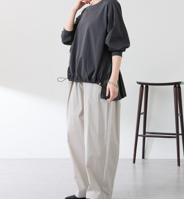  「ドッキング裾ドロストカットソー」|Tシャツ・カットソー|
