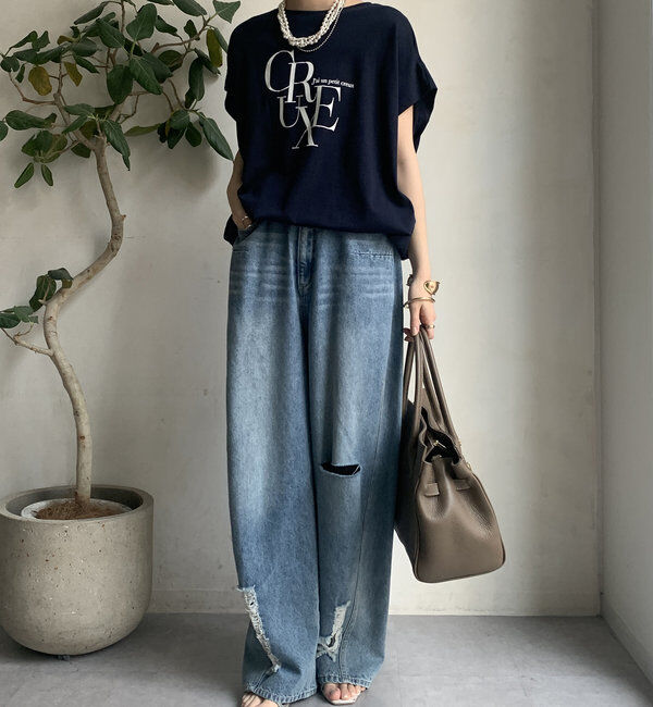  「【WEB限定】ドロストミックスロゴTEE」|Tシャツ・カットソー|