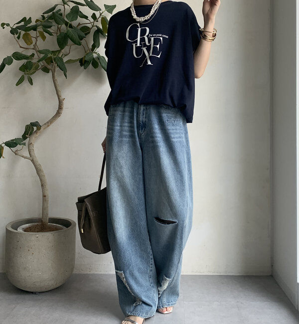  「【WEB限定】ドロストミックスロゴTEE」|Tシャツ・カットソー|