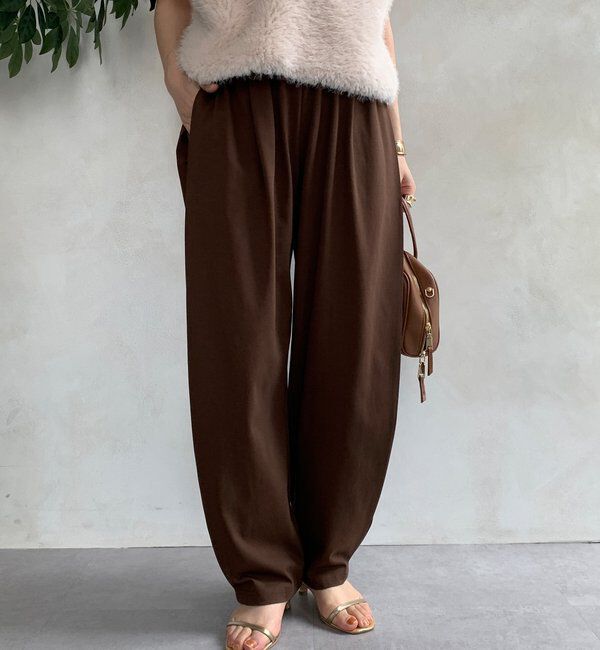  「【WEB限定】サイドタックカービーパンツ」|チノ|ブラウン