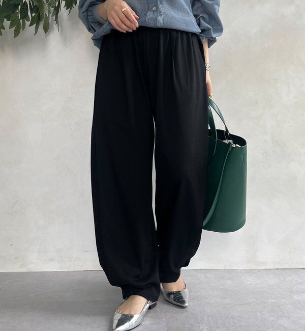  「【WEB限定】サイドタックカービーパンツ」|チノ|ブラック