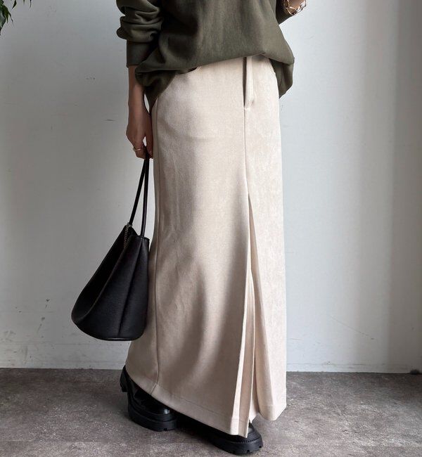  「フェイクスエードフロントスリットタイトスカート」|スカート|