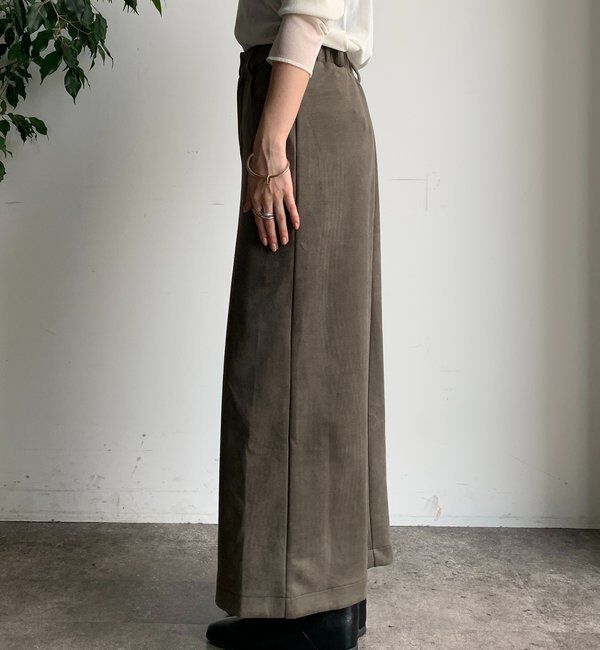  「フェイクスエードフロントスリットタイトスカート」|スカート|