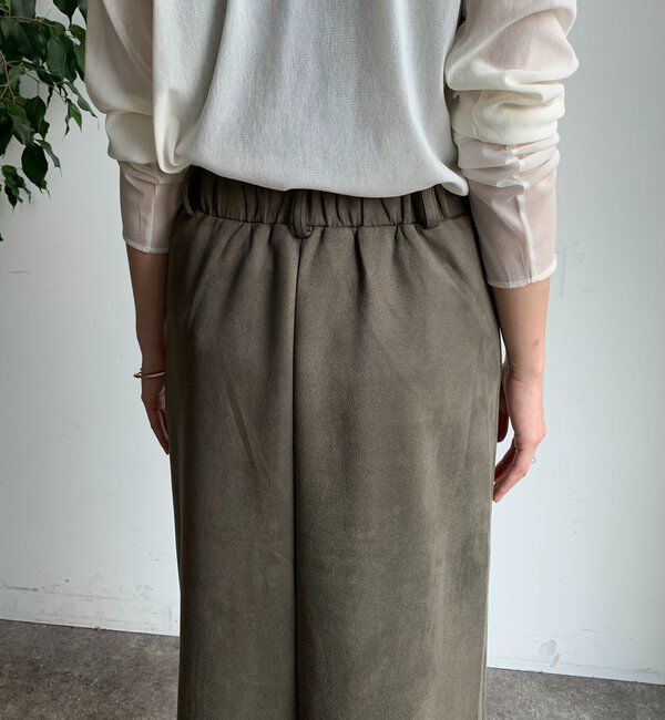  「フェイクスエードフロントスリットタイトスカート」|スカート|