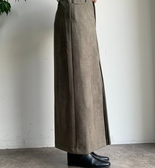  「フェイクスエードフロントスリットタイトスカート」|スカート|