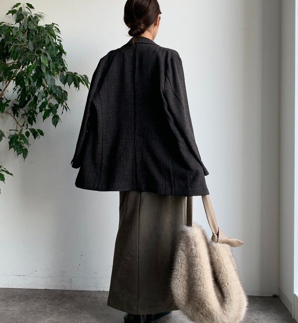  「フェイクスエードフロントスリットタイトスカート」|スカート|