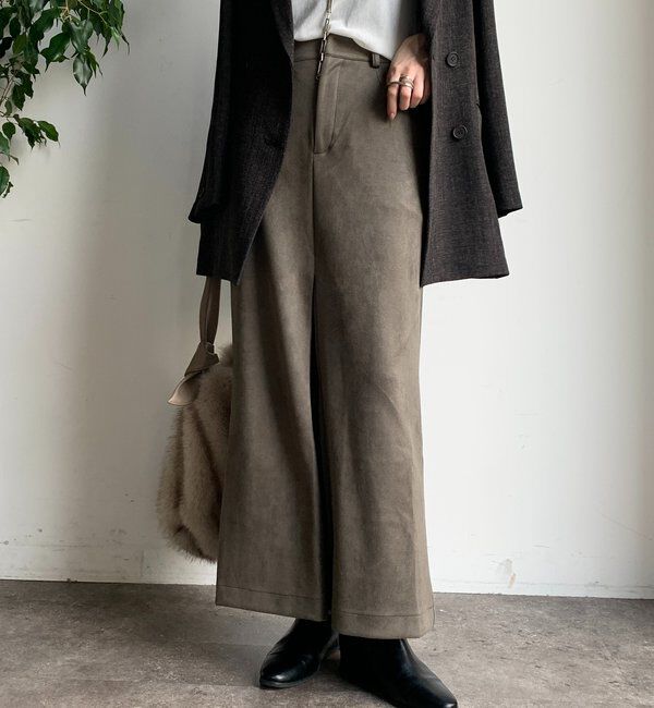  「フェイクスエードフロントスリットタイトスカート」|スカート|