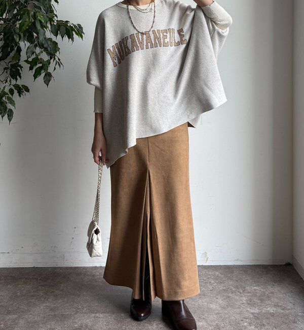  「フェイクスエードフロントスリットタイトスカート」|スカート|