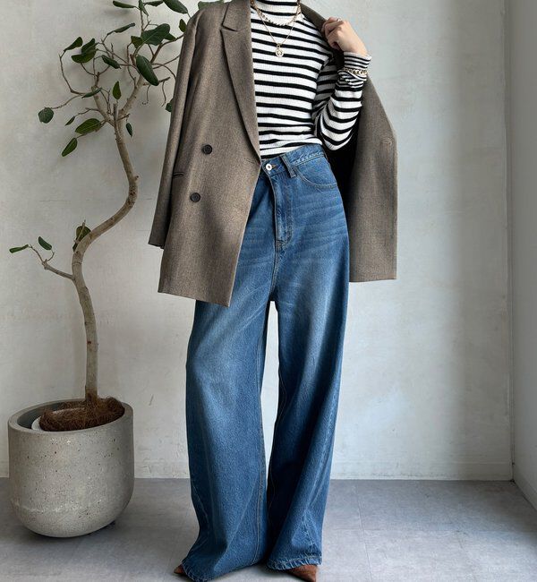  「【WEB限定】ボーダータートルプルオーバー」|ニット・セーター|