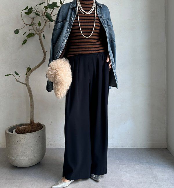  「【WEB限定】ボーダータートルプルオーバー」|ニット・セーター|