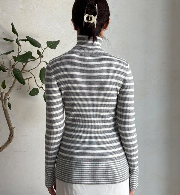  「【WEB限定】ボーダータートルプルオーバー」|ニット・セーター|