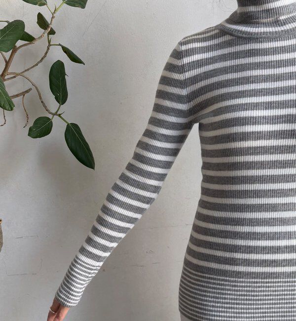  「【WEB限定】ボーダータートルプルオーバー」|ニット・セーター|