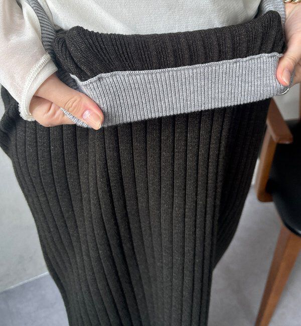  「【WEB限定】カラーヘムリブニットタイトスカート」|スカート|