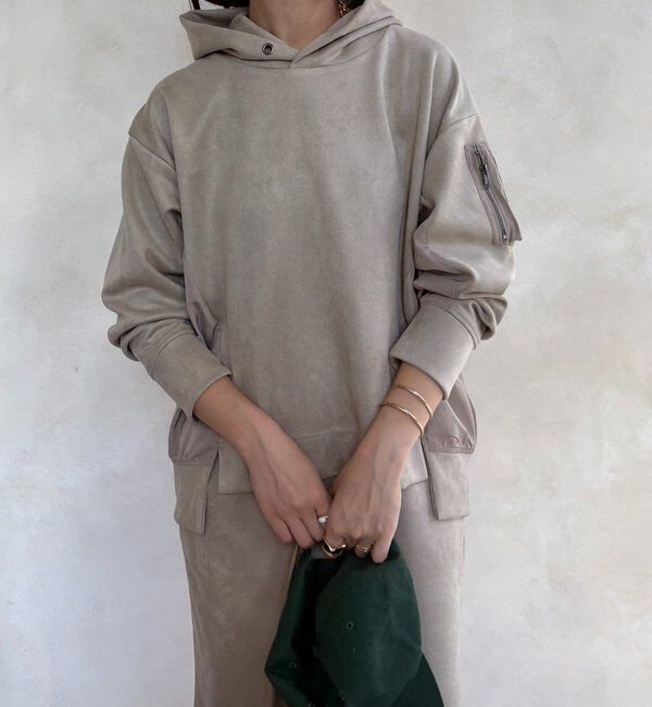  「【WEB限定】起毛ダンボールポケットフーディー＋タイトスカートセット」|スーツ|