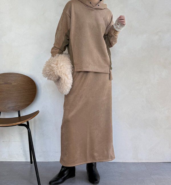  「【WEB限定】起毛ダンボールポケットフーディー＋タイトスカートセット」|スーツ|