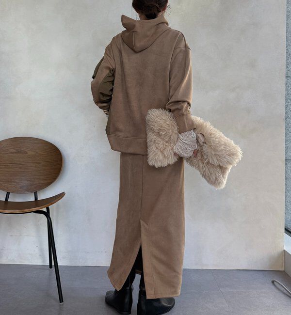  「【WEB限定】起毛ダンボールポケットフーディー＋タイトスカートセット」|スーツ|