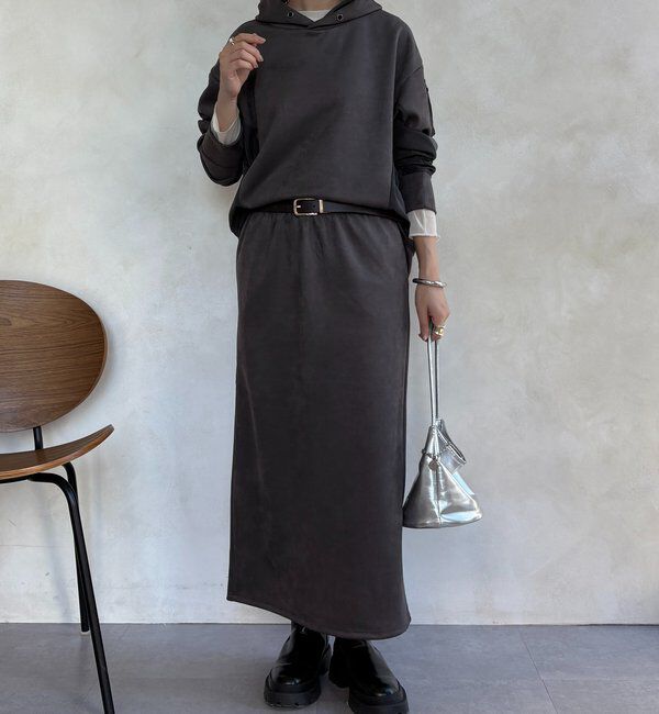  「【WEB限定】起毛ダンボールポケットフーディー＋タイトスカートセット」|スーツ|