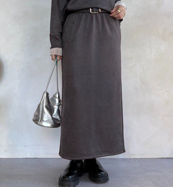  「【WEB限定】起毛ダンボールポケットフーディー＋タイトスカートセット」|スーツ|