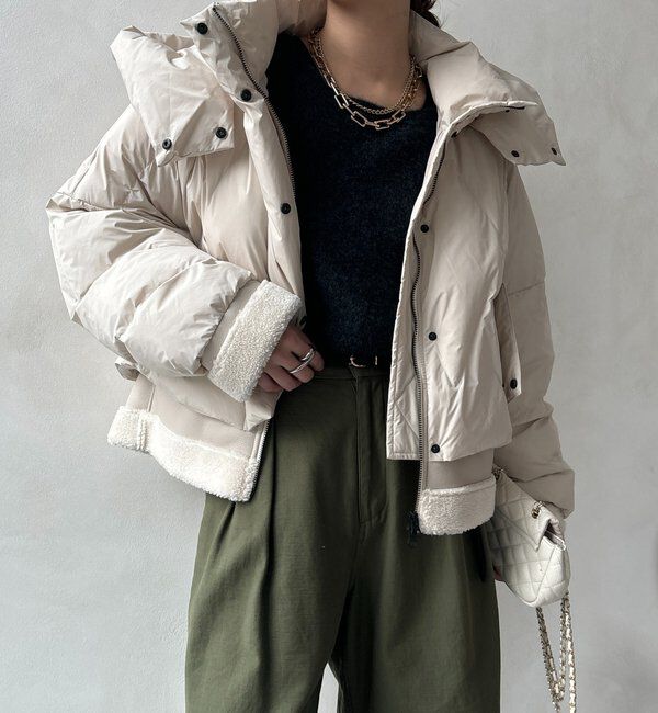  「【WEB限定】フェイクムートン切替ダウン」|その他|オフホワイト