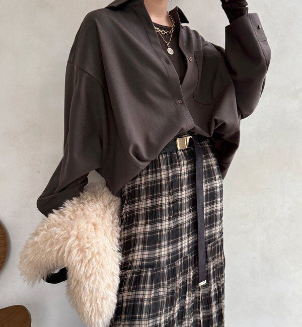  「ウール調ドルマンビッグシャツ」|シャツ・ブラウス|