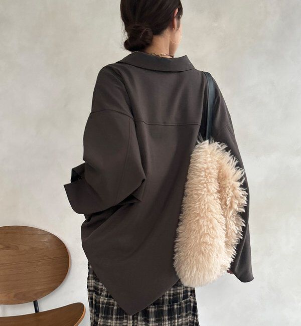  「ウール調ドルマンビッグシャツ」|シャツ・ブラウス|