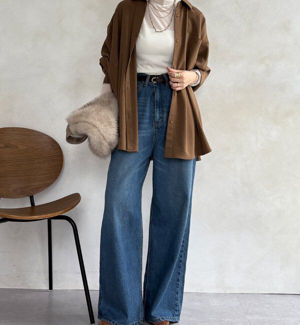  「ウール調ドルマンビッグシャツ」|シャツ・ブラウス|