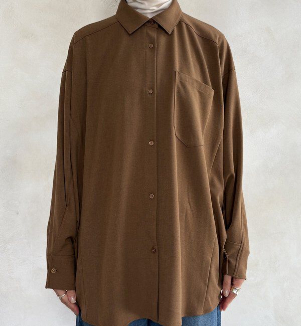  「ウール調ドルマンビッグシャツ」|シャツ・ブラウス|