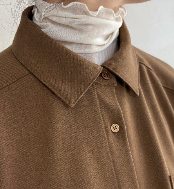  「ウール調ドルマンビッグシャツ」|シャツ・ブラウス|