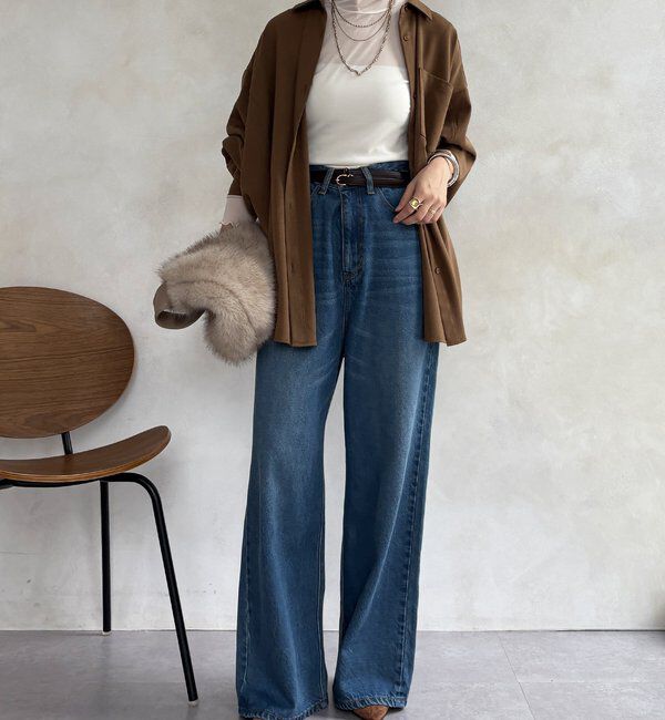  「ウール調ドルマンビッグシャツ」|シャツ・ブラウス|