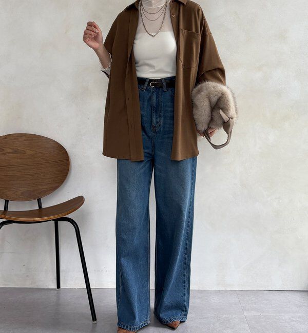  「ウール調ドルマンビッグシャツ」|シャツ・ブラウス|