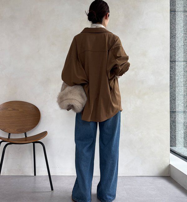  「ウール調ドルマンビッグシャツ」|シャツ・ブラウス|