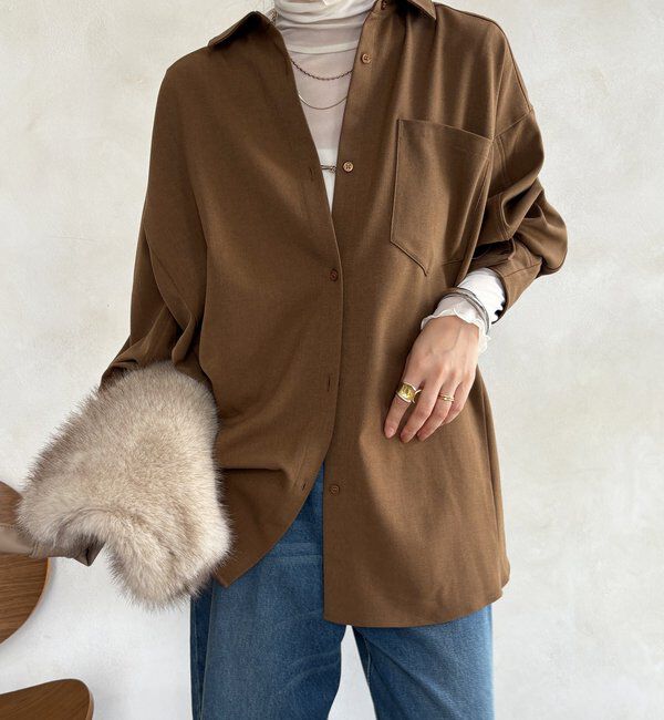  「ウール調ドルマンビッグシャツ」|シャツ・ブラウス|