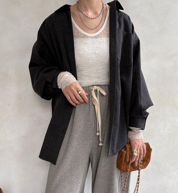  「ウール調ドルマンビッグシャツ」|シャツ・ブラウス|