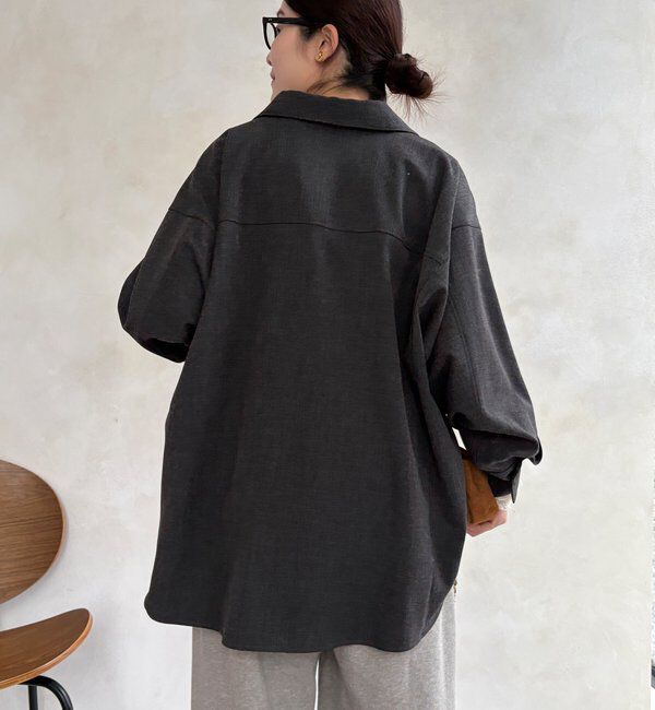 「ウール調ドルマンビッグシャツ」|シャツ・ブラウス|