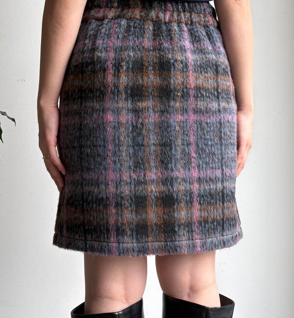  「【WEB限定】シャギーチェックミニスカート」|スカート|