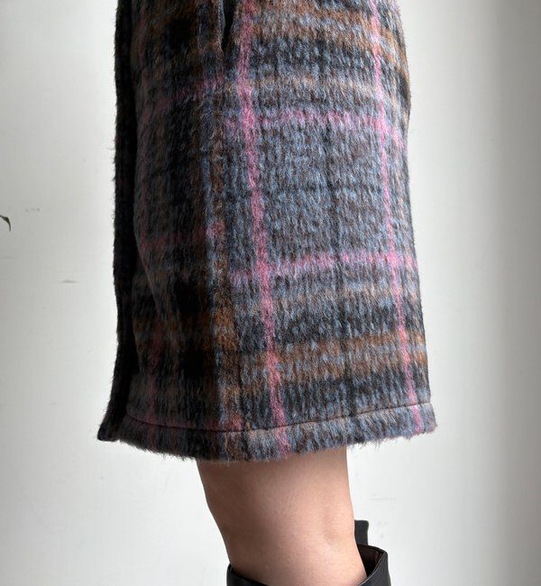  「【WEB限定】シャギーチェックミニスカート」|スカート|