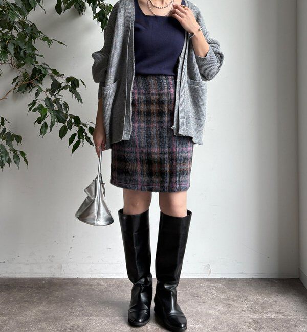  「【WEB限定】シャギーチェックミニスカート」|スカート|