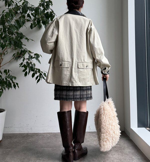  「【WEB限定】シャギーチェックミニスカート」|スカート|