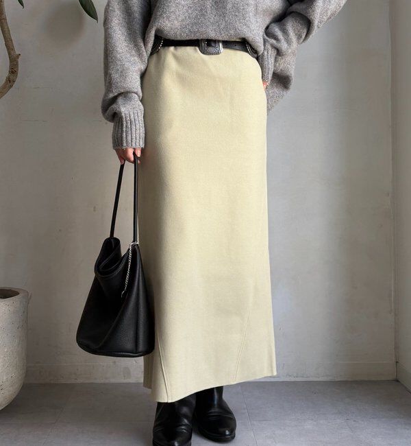  「ウーリージャージースカート」|スカート|イエロー