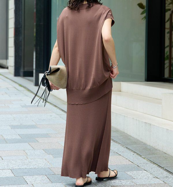  「【ひんやりタッチ/セットアップ対応可】レーヨン混ナローフレアスカート」|スカート|