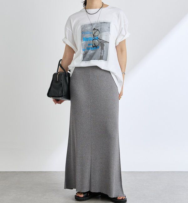  「【ひんやりタッチ/セットアップ対応可】レーヨン混ナローフレアスカート」|スカート|