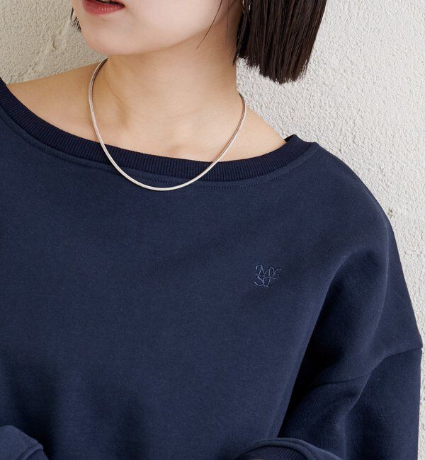  「ポイント刺繍ショートスウェット」|Tシャツ・カットソー|