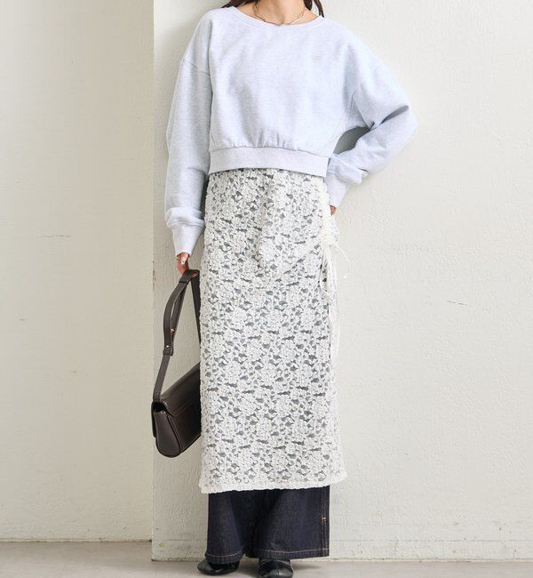  「ポイント刺繍ショートスウェット」|Tシャツ・カットソー|