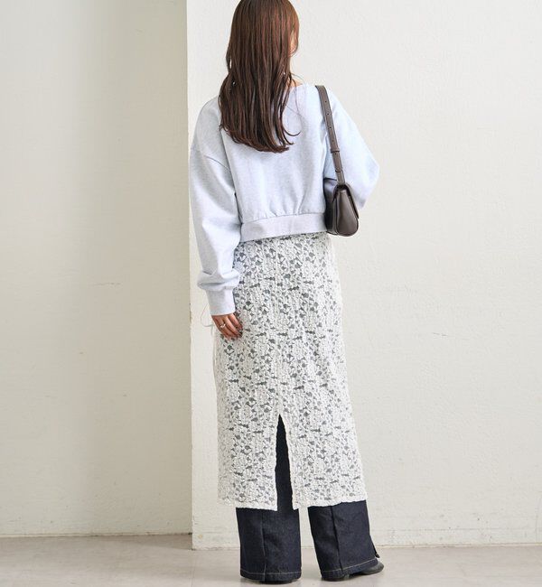  「ポイント刺繍ショートスウェット」|Tシャツ・カットソー|