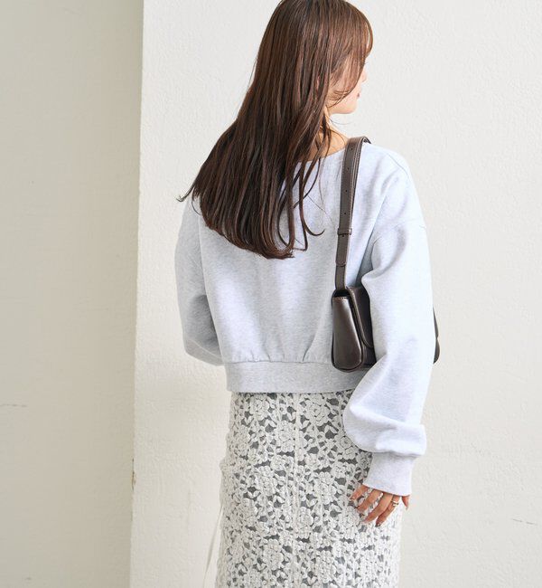  「ポイント刺繍ショートスウェット」|Tシャツ・カットソー|