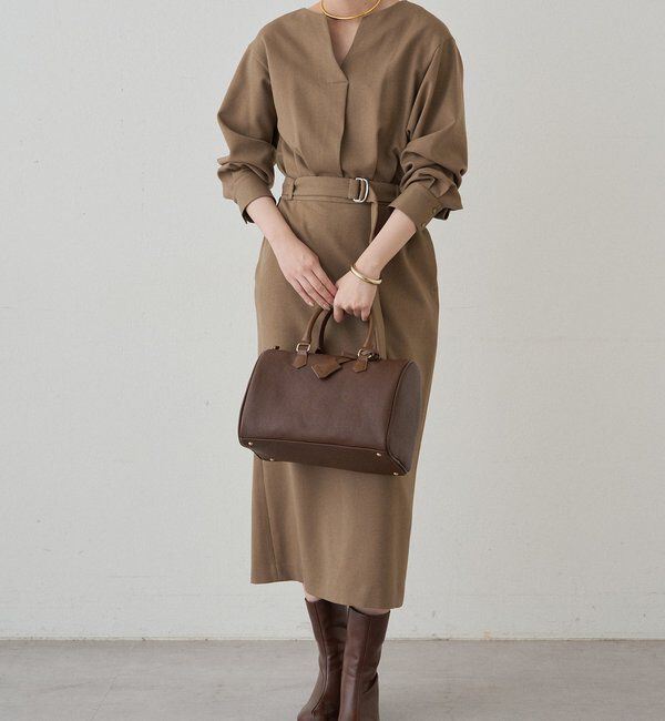  「タックVベルトワンピース」|ワンピース|