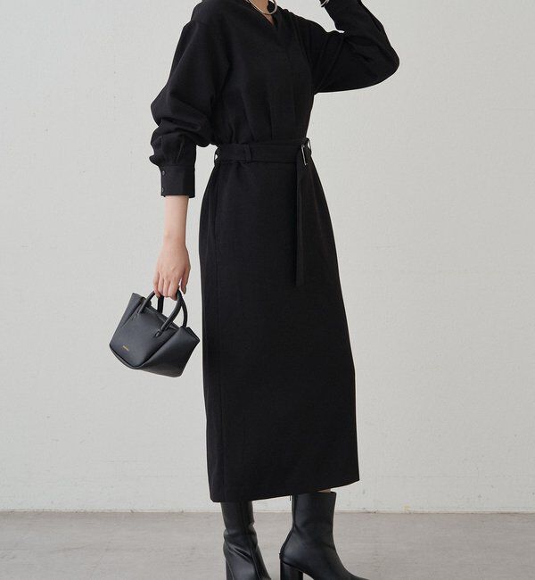  「タックVベルトワンピース」|ワンピース|