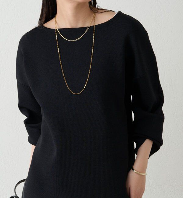  「スムースボートネックニット」|ニット・セーター|ブラック